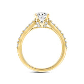 LADIES RING 2.50CT ROUND/BAGUETTE/OVAL DIAMOND 14K YELLOW GOLD (CENTER STONE OVAL DIAMOND 2.00CT)
